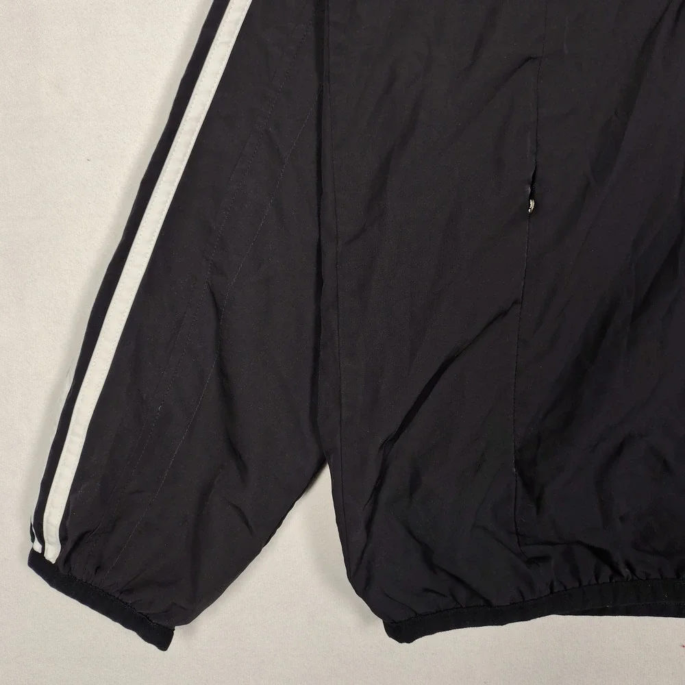 Adidas Climaproof Full-Zip Windbreaker Jacket Black XL 3-Stripe Mesh Lined